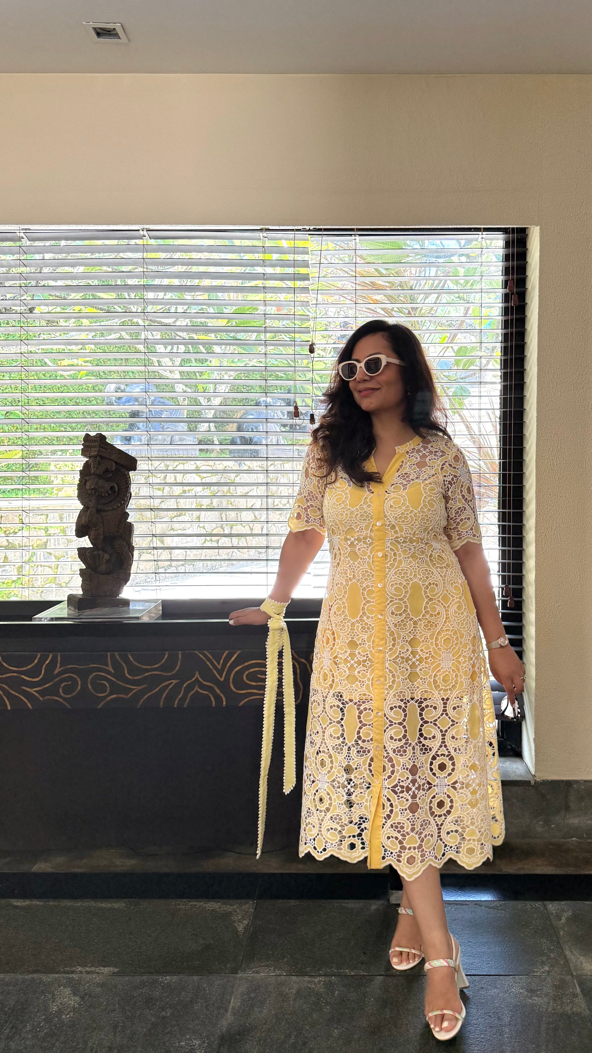 Yellow Madison Lace Dress