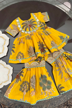Sunshine Yellow Yoke Sharara Set