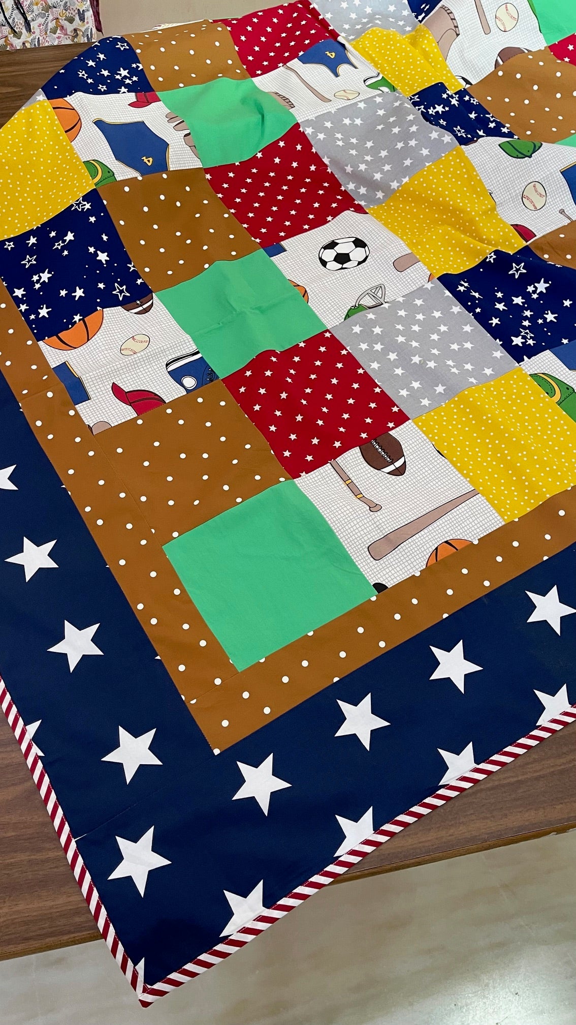 Sports Themed Patchwork Dohar