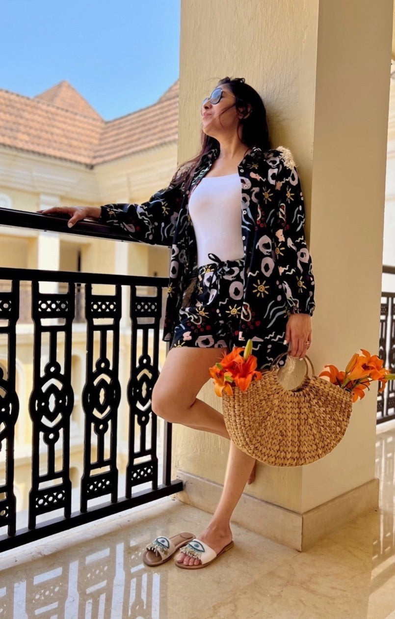 Black Beach Punch Shirt & Shorts