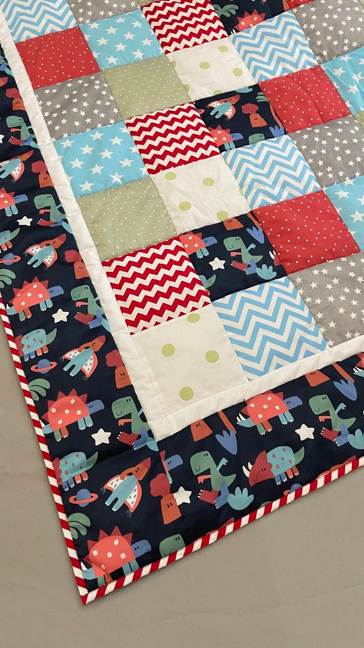 Dino Patchwork Quilt Set