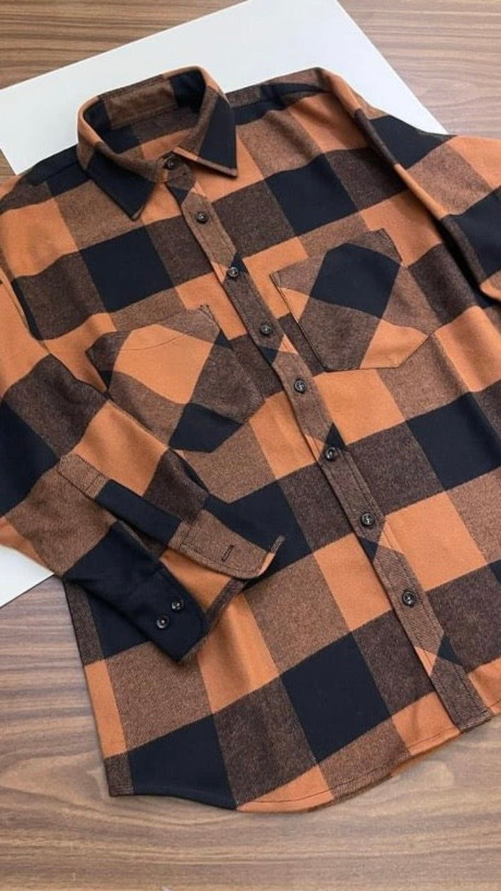 Choco Plaid Flannel Shirt