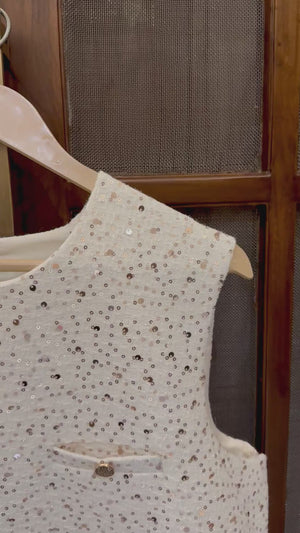 Vanilla Gold Tweed Dress