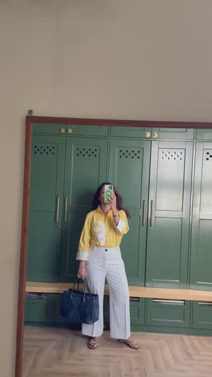 Yellow Dahlia Cotton Shirt