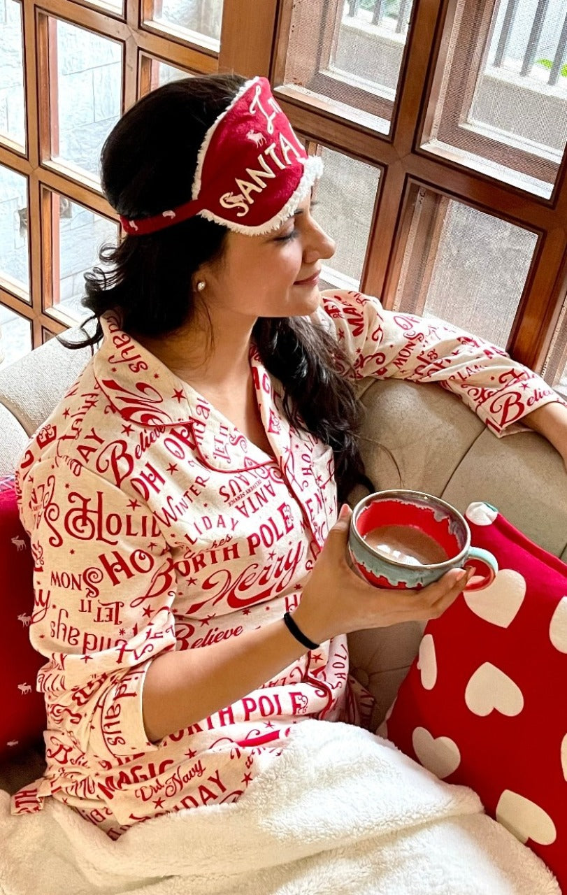 Cream Merry Christmas Nightwear
